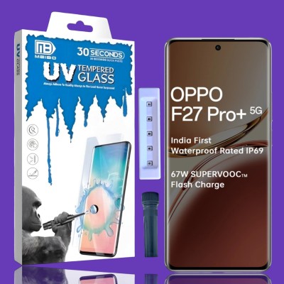 KadWaniya Edge To Edge Tempered Glass for Oppo F27 Pro Plus 5G, Oppo F27 Pro + 5G, Meibo Series 3D Curved (30 Seconds Quick Paste) High Quality UV Liquide Glue Glass with Easy Installation Kit-54(Pack of 1)