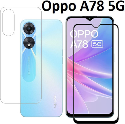 welldesign Front and Back Tempered Glass for Oppo A78 5G(Pack of 1)