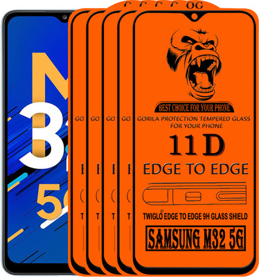 TWIGLO Edge To Edge Tempered Glass for SAMSUNG M32 5G(Pack of 5)