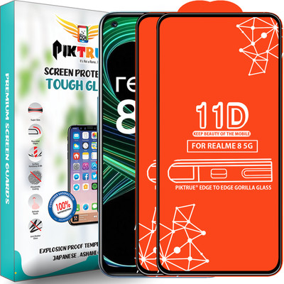PikTrue Edge To Edge Tempered Glass for Realme 8 5G(Pack of 2)