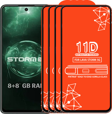 PikTrue Edge To Edge Tempered Glass for LAVA STORM 5G(Pack of 4)