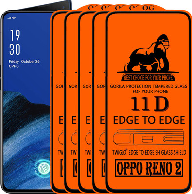 TWIGLO Edge To Edge Tempered Glass for OPPO Reno 2(Pack of 5)