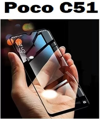 welldesign Edge To Edge Tempered Glass for POCO C51, Poco C51(Pack of 1)
