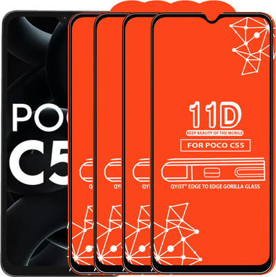 Qyist Edge To Edge Tempered Glass for Poco C55(Pack of 4)