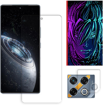 ARBAN Edge To Edge Tempered Glass for Infinix GT 20 Pro 5G Tempered Glass Screen Protector | Anti-Scratch | Edge to Edge Full Coverage | 9H Hardness (1 FRONT SCREEN GUARD + 1 CAMERA LENS PROTECTOR + 1 FREE BACK EMBOSSED SKIN002)(Pack of 1)