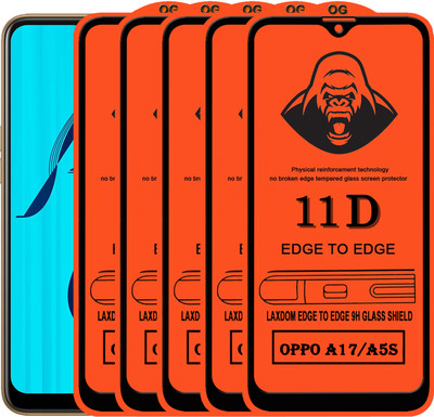 Laxdom Edge To Edge Tempered Glass for OPPO A7(Pack of 5)