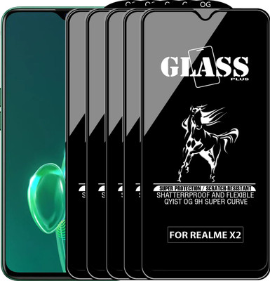 Qyist Edge To Edge Tempered Glass for REALME X2(Pack of 5)