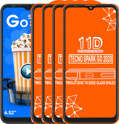 TWIGLO Edge To Edge Tempered Glass for TECNO SPARK GO 2020(Pack of 4)