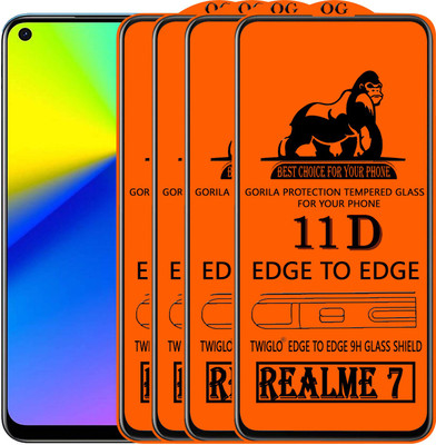 TWIGLO Edge To Edge Tempered Glass for REALME 7(Pack of 4)