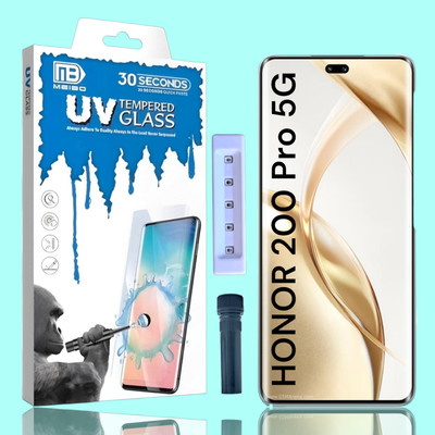 KadWaniya Edge To Edge Tempered Glass for Honor 200 Pro 5G, HONOR 200 PRO 5G, Meibo Series 3D Curved (30 Seconds Quick Paste) High Quality UV Liquide Glue Glass with Easy Installation Kit-0693(Pack of 1)