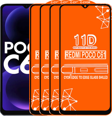 CYOR Edge To Edge Tempered Glass for REDMI POCO C61(Pack of 4)
