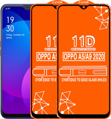 CYOR Edge To Edge Tempered Glass for OPPO A9 2020(Pack of 2)