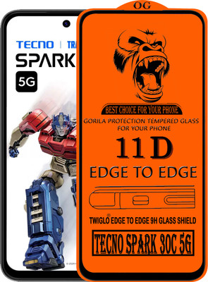 TWIGLO Edge To Edge Tempered Glass for TECNO SPARK 30C 5G(Pack of 1)