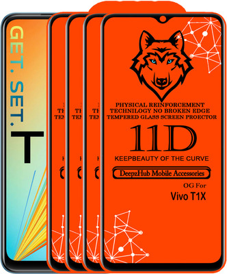 DeepzHub Edge To Edge Tempered Glass for Vivo T1X(Pack of 4)