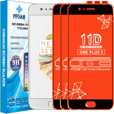 PFOAM Edge To Edge Tempered Glass for OnePlus 5(Pack of 3)