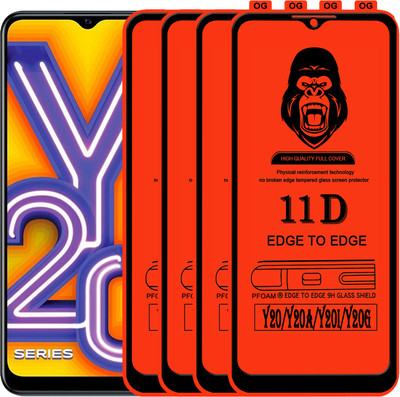 Laxdom Edge To Edge Tempered Glass for VIVO Y20I(Pack of 4)
