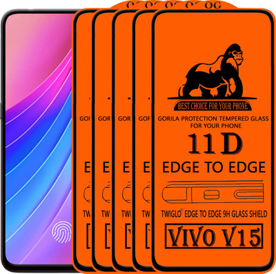 TWIGLO Edge To Edge Tempered Glass for VIVO V15(Pack of 5)