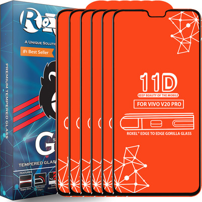 Roxel Edge To Edge Tempered Glass for Vivo V20 Pro(Pack of 6)