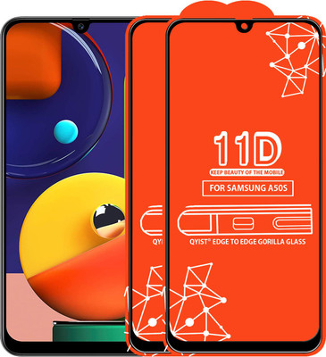 Qyist Edge To Edge Tempered Glass for Samsung Galaxy A50S(Pack of 2)