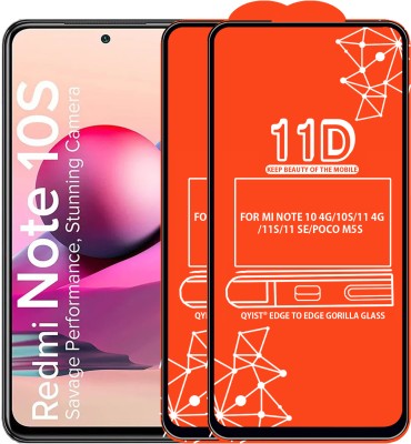 Qyist Edge To Edge Tempered Glass for FOR REDMI NOTE 10 4G, REDMI NOTE 10S, REDMI NOTE 11 4G, REDMI NOTE 11S, REDMI NOTE 11 SE, POCO M5S, POCO M4 PRO 4G(Pack of 2)