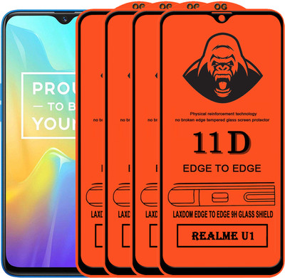 Laxdom Edge To Edge Tempered Glass for Realme U1(Pack of 4)