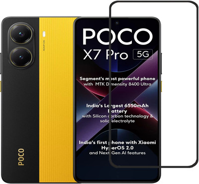 AKSHUD Edge To Edge Tempered Glass for Poco X7 pro 5G, Poco X7 pro(Pack of 1)