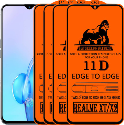 TWIGLO Edge To Edge Tempered Glass for REALME X2(Pack of 4)