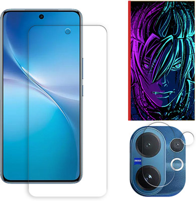 ARBAN Edge To Edge Tempered Glass for vivo V60 5G Tempered Screen Protector | Anti-Scratch | Edge to Edge Full Coverage | 9H Hardness ( 1 FRONT SCREEN GUARD + 1 CAMERA LENS PROTECTOR + 1 FREE BACK EMBOSSED SKIN002 )(Pack of 1)