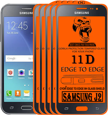 CYOR Edge To Edge Tempered Glass for Samsung Galaxy J2(Pack of 5)