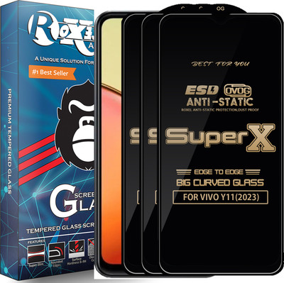 Roxel Edge To Edge Tempered Glass for VIVO Y11(2023)(Pack of 3)