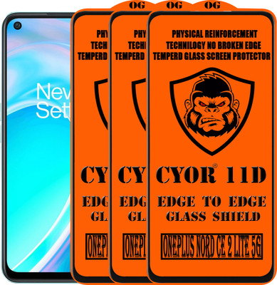 CYOR Edge To Edge Tempered Glass for ONEPLUS NORD CE 2 LTE 5G(Pack of 3)