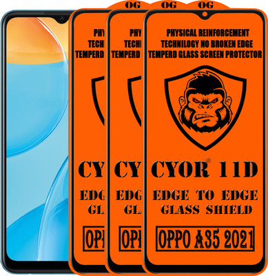 CYOR Edge To Edge Tempered Glass for OPPO A35 2021(Pack of 3)
