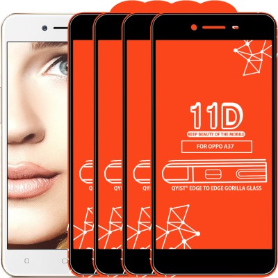 Qyist Edge To Edge Tempered Glass for Oppo A37(Pack of 4)
