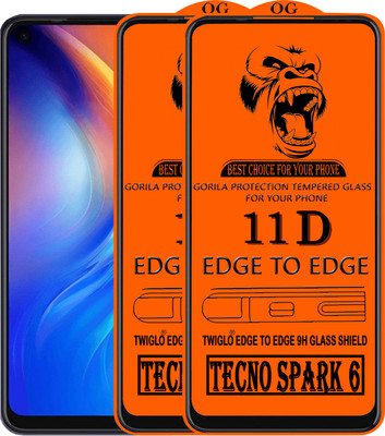 TWIGLO Edge To Edge Tempered Glass for TECNO SPARK 6(Pack of 3)