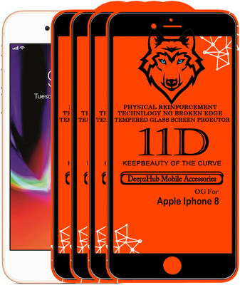 DeepzHub Edge To Edge Tempered Glass for Apple iPhone 8(Pack of 4)