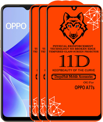 CRodible Edge To Edge Tempered Glass for OPPO A77s(Pack of 3)