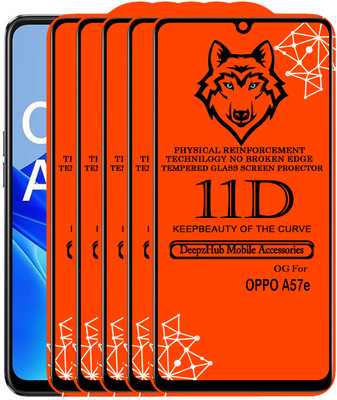 DeepzHub Edge To Edge Tempered Glass for OPPO A57e(Pack of 5)