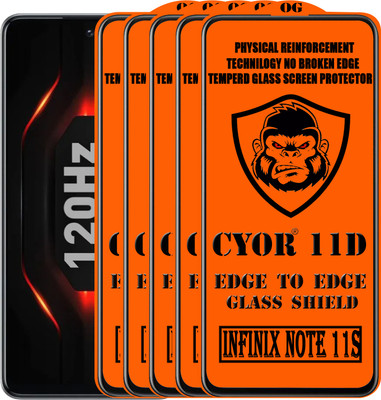 CYOR Edge To Edge Tempered Glass for INFINIX NOTE 11S(Pack of 5)