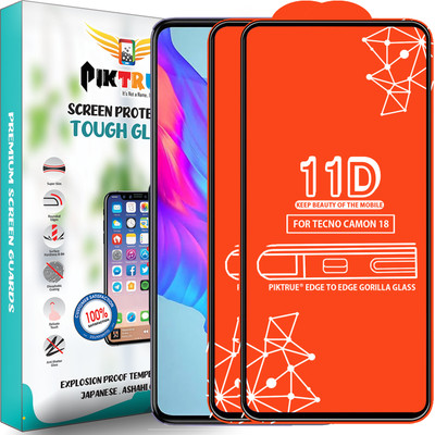 PikTrue Edge To Edge Tempered Glass for Tecno Camon 18(Pack of 2)