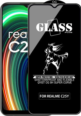 Qyist Edge To Edge Tempered Glass for REALME C25Y(Pack of 1)