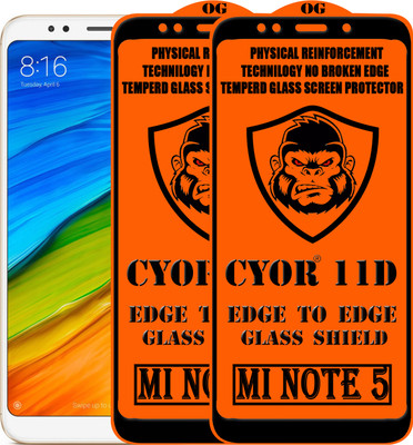 CYOR Edge To Edge Tempered Glass for Mi Redmi Note 5(Pack of 2)