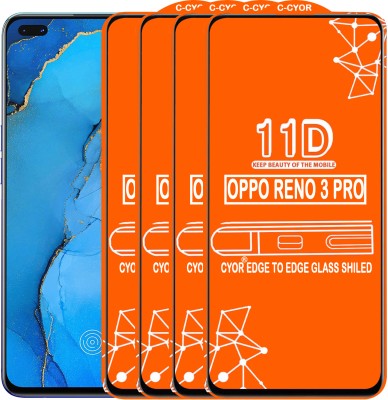 CYOR Edge To Edge Tempered Glass for OPPO RENO 3 PRO(Pack of 4)