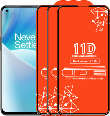 Qyist Edge To Edge Tempered Glass for Oneplus Nord 2T 5G(Pack of 3)