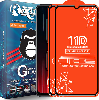 Roxel Edge To Edge Tempered Glass for Infinix Hot 20 5G(Pack of 2)