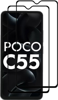 INFINITYWORLD Edge To Edge Tempered Glass for POCO C55, Redmi 12C, (V6.71)(Pack of 2)