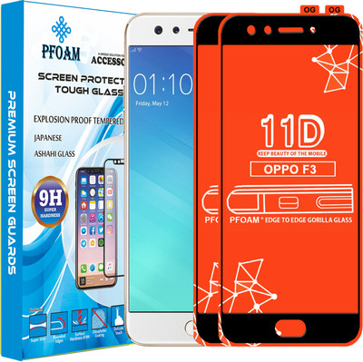 PFOAM Edge To Edge Tempered Glass for Oppo F3(Pack of 2)