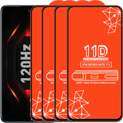 Qyist Edge To Edge Tempered Glass for Infinix Note 11S(Pack of 4)