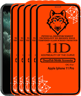 CRodible Edge To Edge Tempered Glass for iPhone 11 Pro(Pack of 5)
