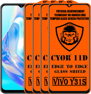 CYOR Edge To Edge Tempered Glass for VIVO Y31S(Pack of 4)
