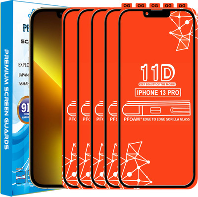 PFOAM Edge To Edge Tempered Glass for APPLE IPHONE 13 PRO(Pack of 5)
